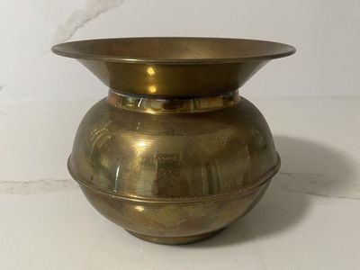 Vintage Brass Small Spittoon - Gold Tone Home Decor