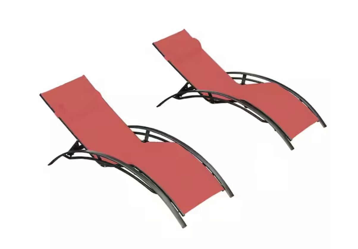 PURPLE LEAF Aluminum Patio Chaise Lounge Set Metal Outdoor Beach Pool Sunbathing Lawn Lounger Recliner Chair