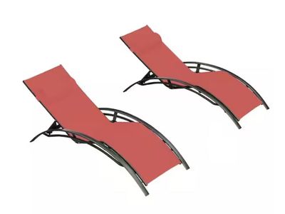 PURPLE LEAF Aluminum Patio Chaise Lounge Set Metal Outdoor Beach Pool Sunbathing Lawn Lounger Recliner Chair