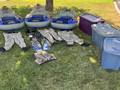 Complete Float Tube Package: 3 Creek Company Tubes, Waders, Fins, Totes