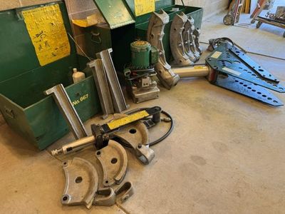 Greenlee Hydraulic Conduit Bender Sets with Electric Pump & Storage Boxes