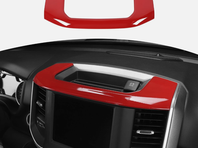 Red Dashboard Storage Bin Trim Cover for 2018-2025 RAM 1500 2500 3500 ABS