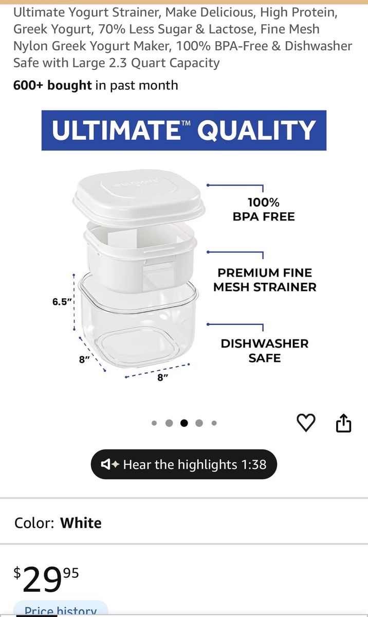 New in box Yogurt Strainer