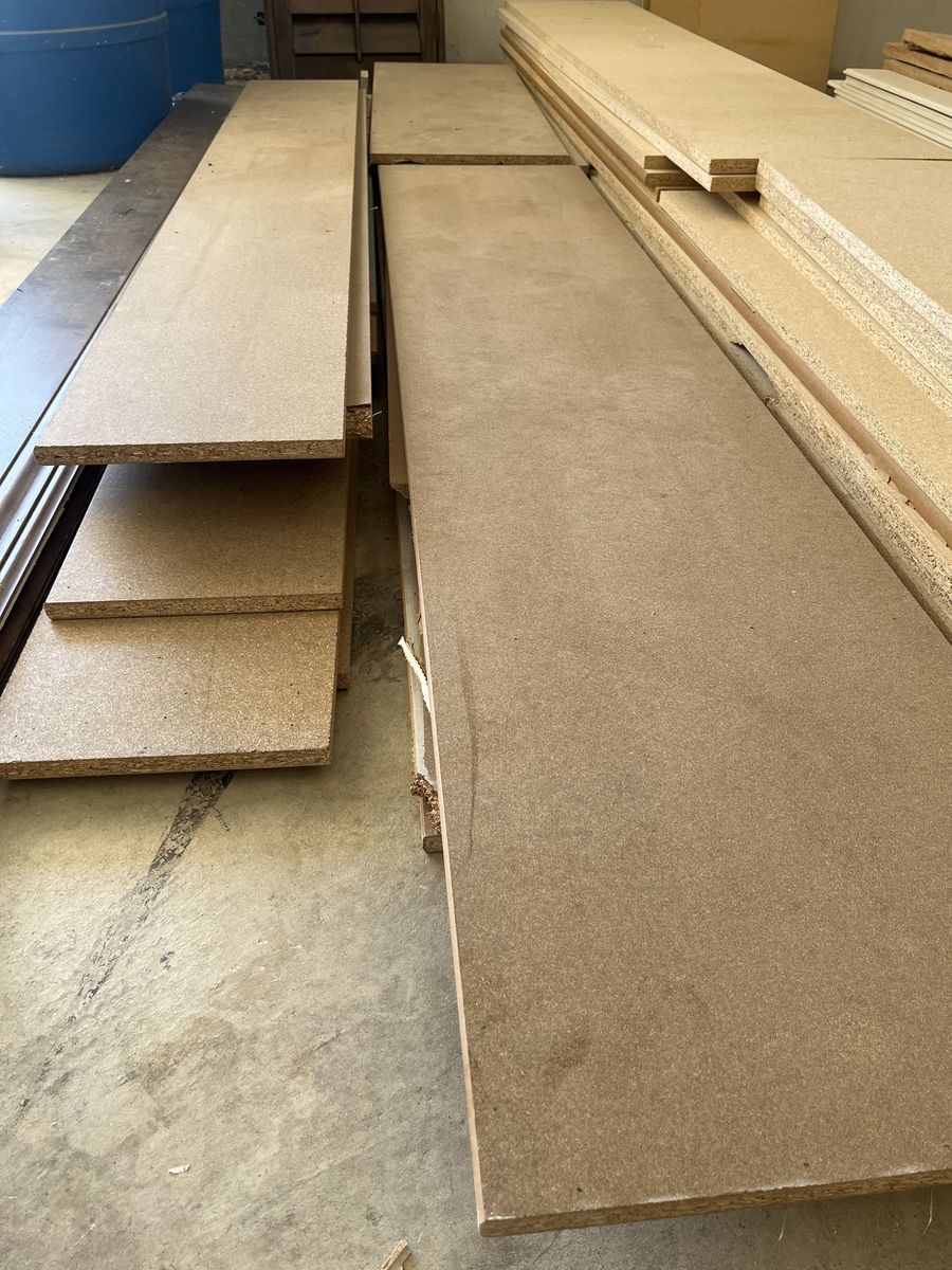 15” x 3/4” and 11 1/4”  x 3/4” Bull Nose Particle Board Shelving