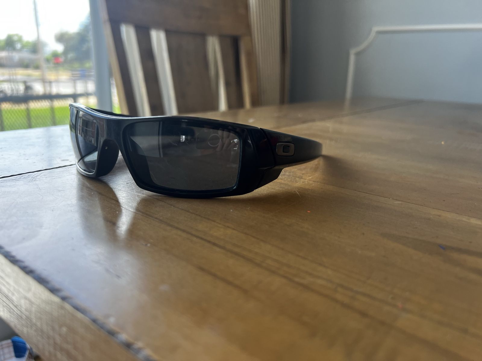 Oakley Gascan Polished Black Rectangular Sunglasses