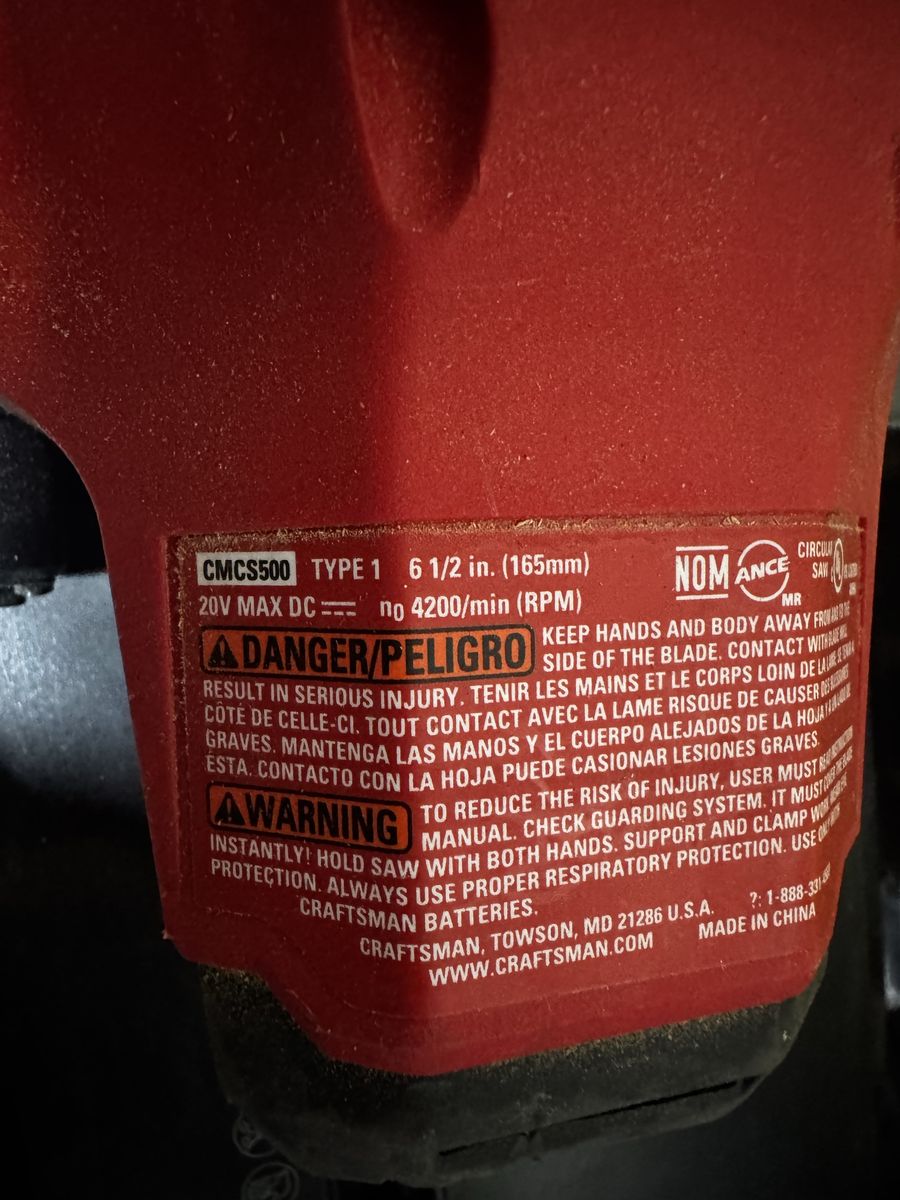 Craftsman 20v 6 1/2 saw
