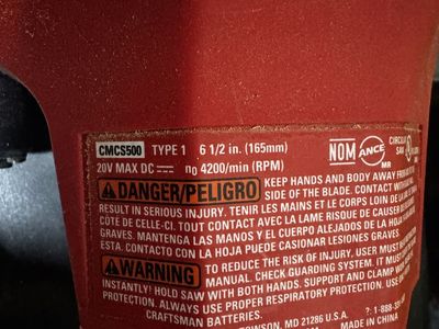 Craftsman 20v 6 1/2 saw