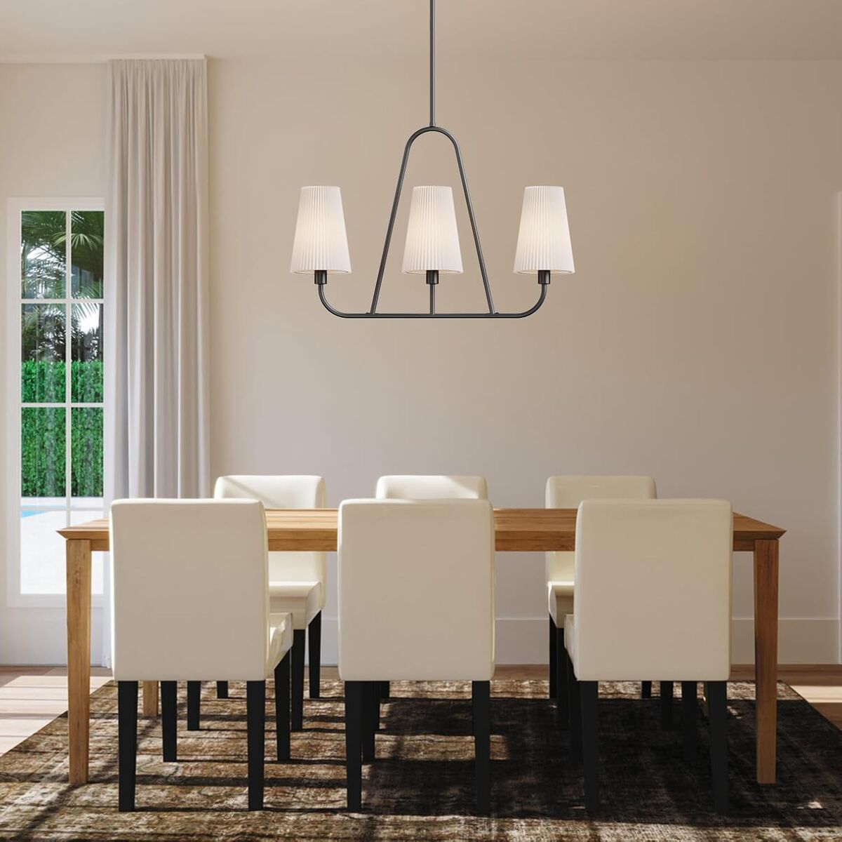 Electro 27" W 3-Light Linear Pendant Light Fixture Matt Black - NIB (2 for $20)