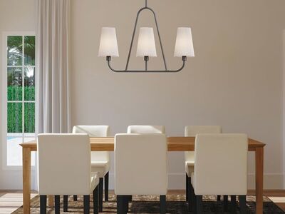 Electro 27" W 3-Light Linear Pendant Light Fixture Matt Black - NIB (2 for $20)