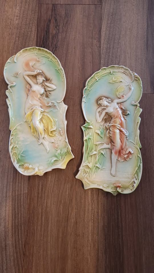 Set of Art Nouveau bas-relief plaques. 1900