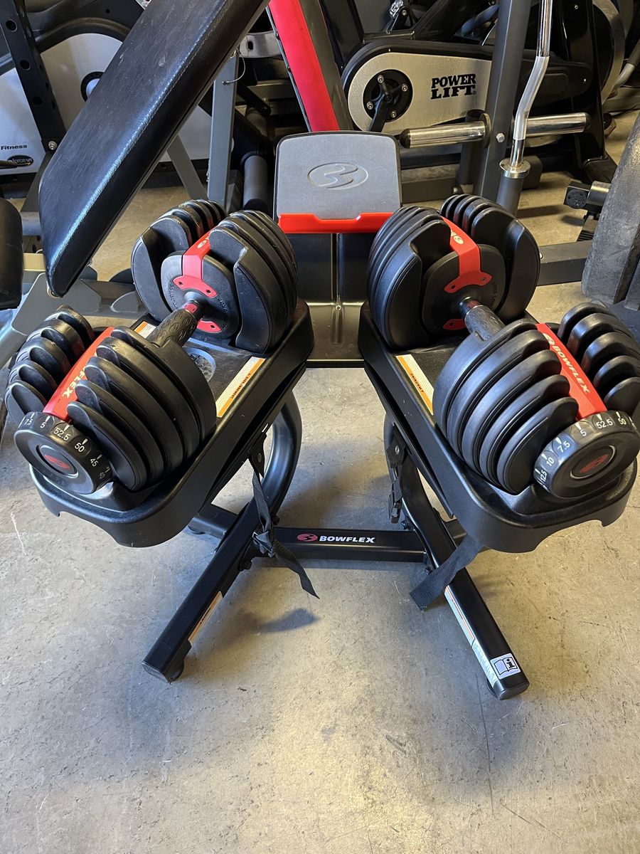 BOWFLEX 552 Adjustable Dumbbells & Stand (MINT!!)