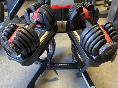 BOWFLEX 552 Adjustable Dumbbells & Stand (MINT!!)