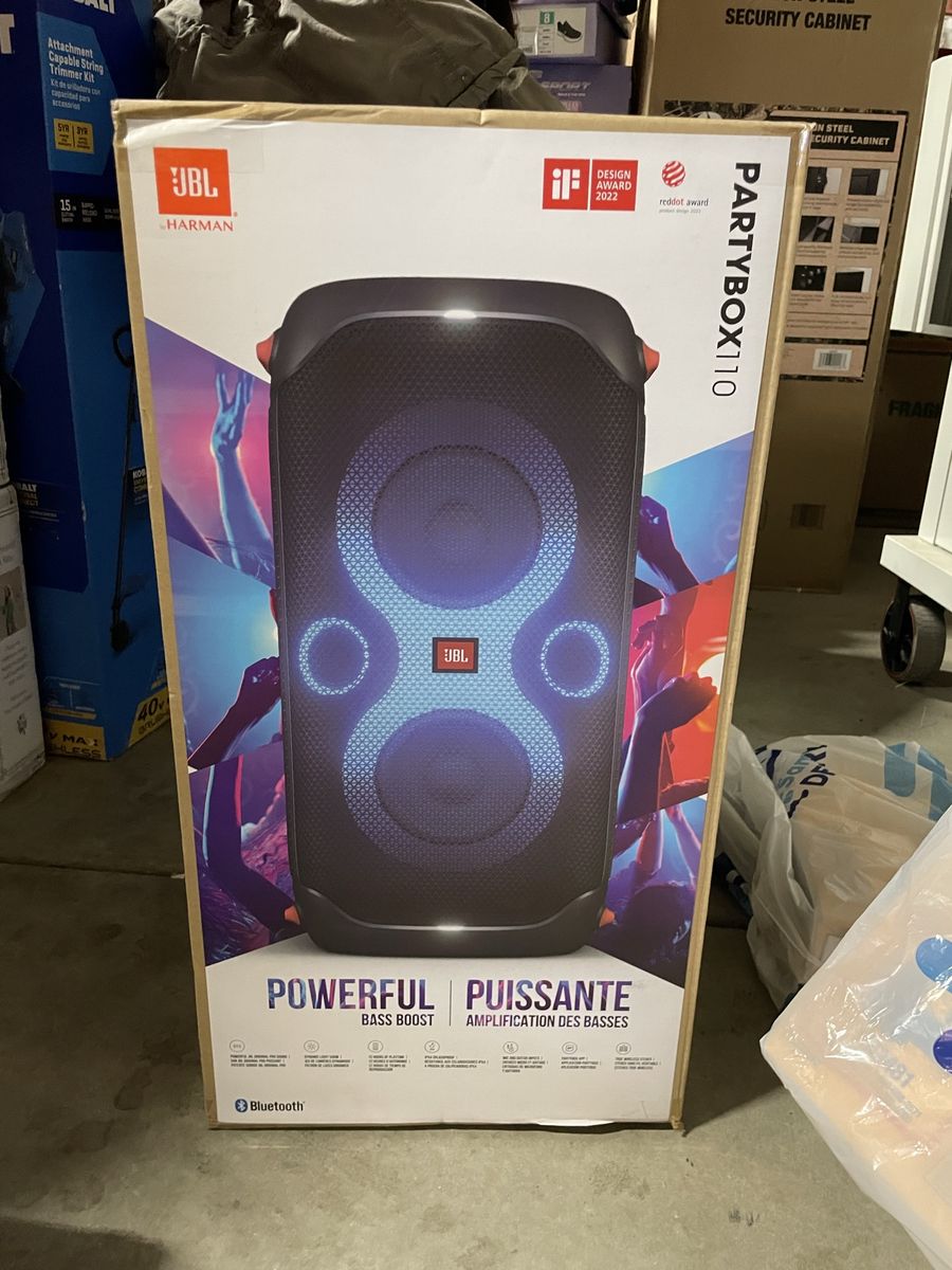 New JBL PartyBox 110 Portable Bluetooth Speaker with Powerful Bass Boost & Dynamic Light Show
