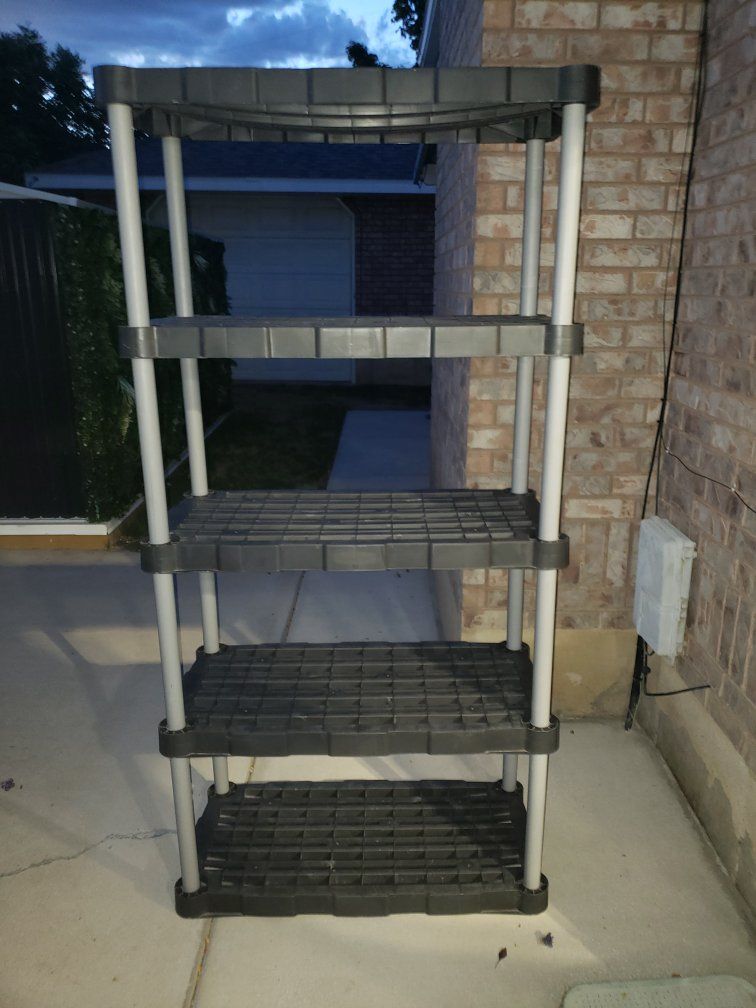 5-Tier Plastic Heavy Duty Storage Shelf Utility Rack Garage Organizer