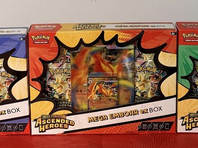 Pokemon TCG Ascended Heroes Mega Evolution EX Box Set (Feraligatr, Emboar, Meganium) 3 Pack Sealed