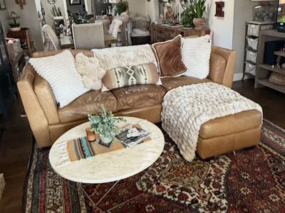 Leather Couch, Chair and Ottoman