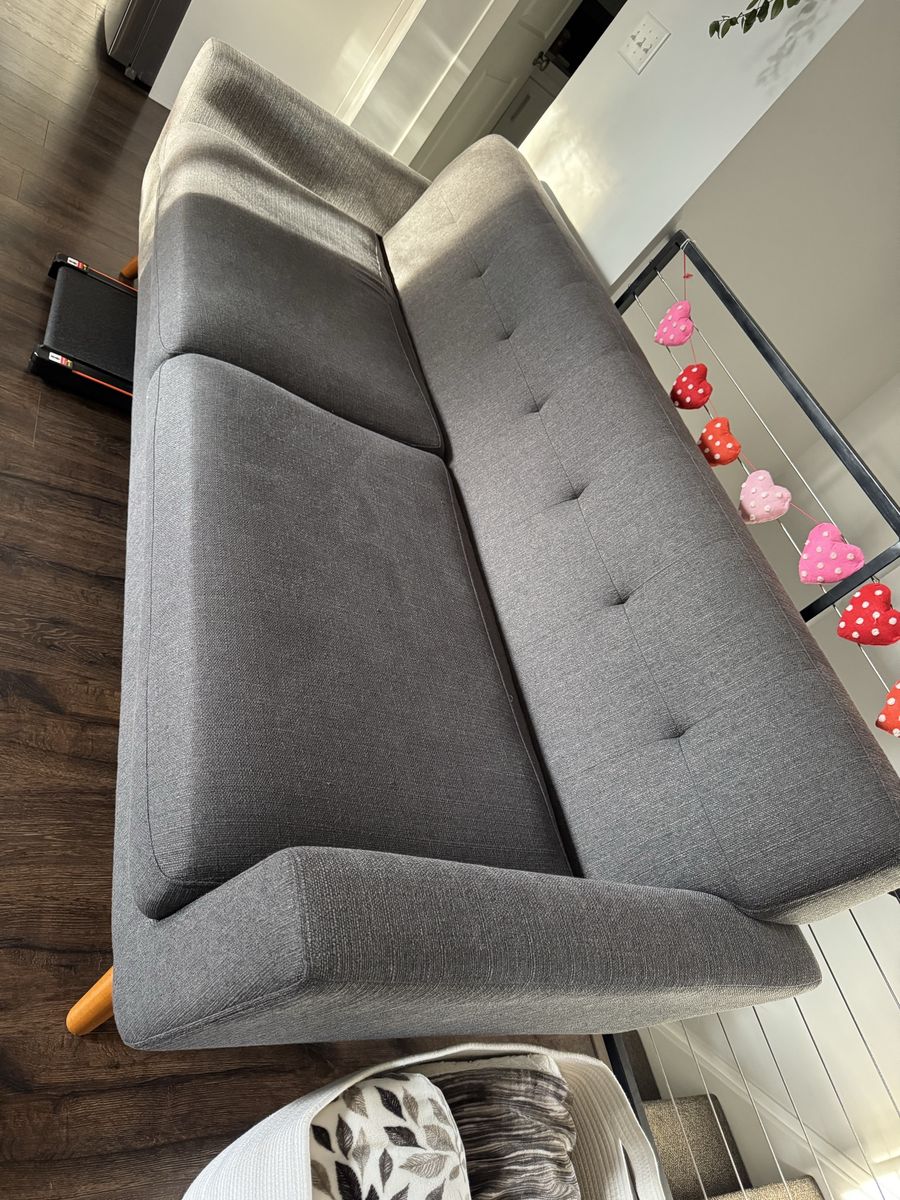 Couch, chair, ottoman, table