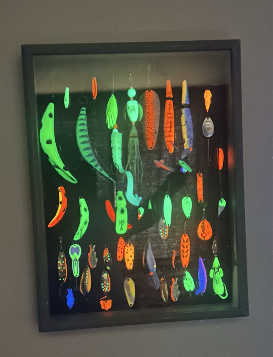 Ultraviolet Vintage Fishing Lures Collection with Display Case