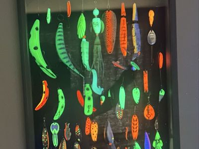 Ultraviolet Vintage Fishing Lures Collection with Display Case