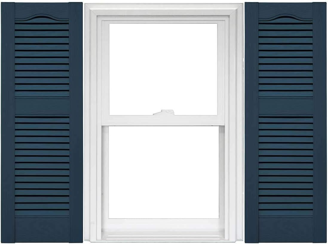 Mid America Vinyl Shutters, Raised Panel 1 Pair, Classic Blue 14.75" x 59" #97799