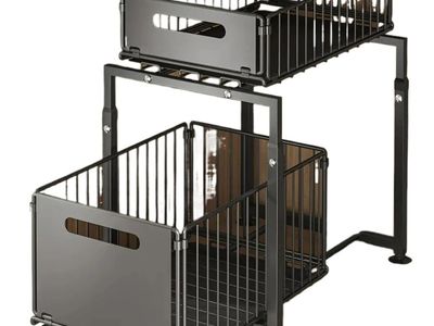 Pull-Out Under Sink Organizer Double Layer Black