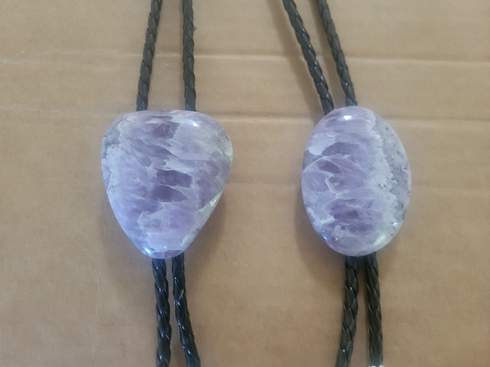 Amethyst Bolo Tie Natural Stone