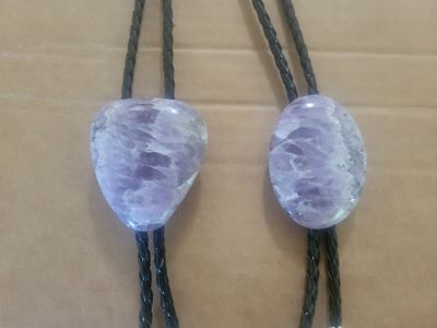 Amethyst Bolo Tie Natural Stone