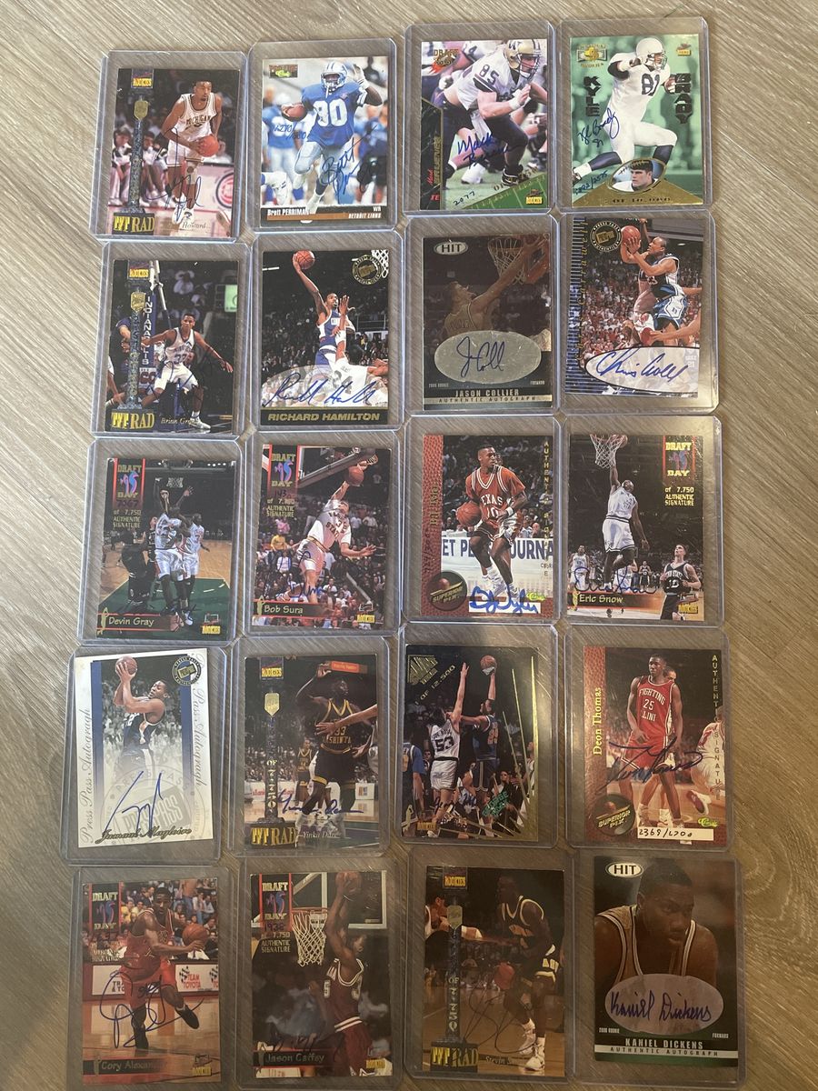 20 college Autograph cards 17 basketball 3 football