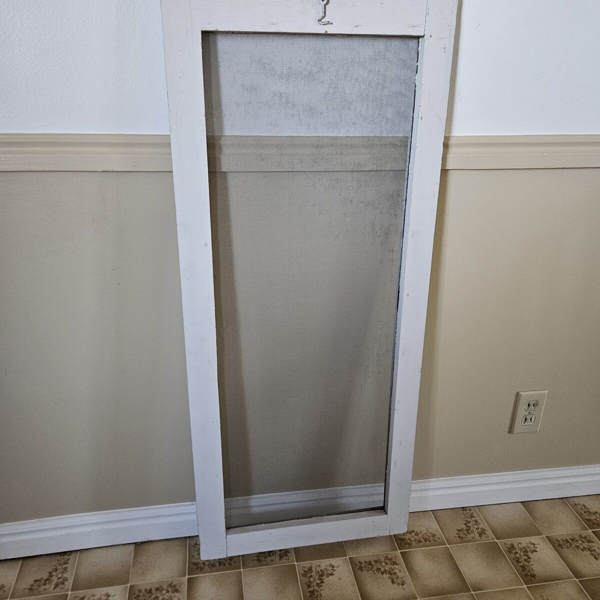 antique wood framed screen indoor/outdoor