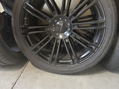 KMC Black Rims with Tires Set