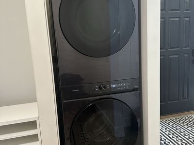 Samsung Bespoke Ultra Capacity Front Load Washer & Electric Dryer - Black - Stackable
