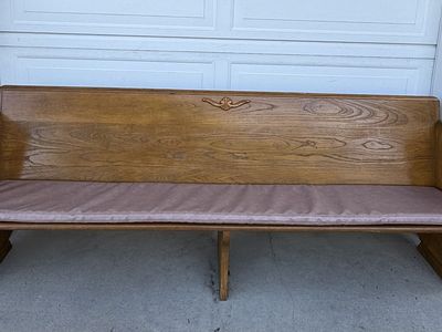 Vintage Oak Church Pew Bench