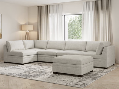 BACK TO SCHOOL PRICE DROP – THOMASVILLE TISDALE TAUPE 6-PIECE MODULAR SECTIONAL