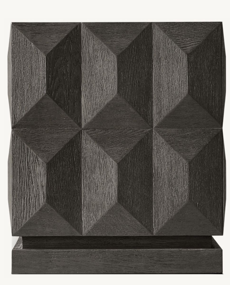 RESTORATION HARDWARE RH GEOMETRIC FACETED SQUARE SIDE TABLE  Like a new