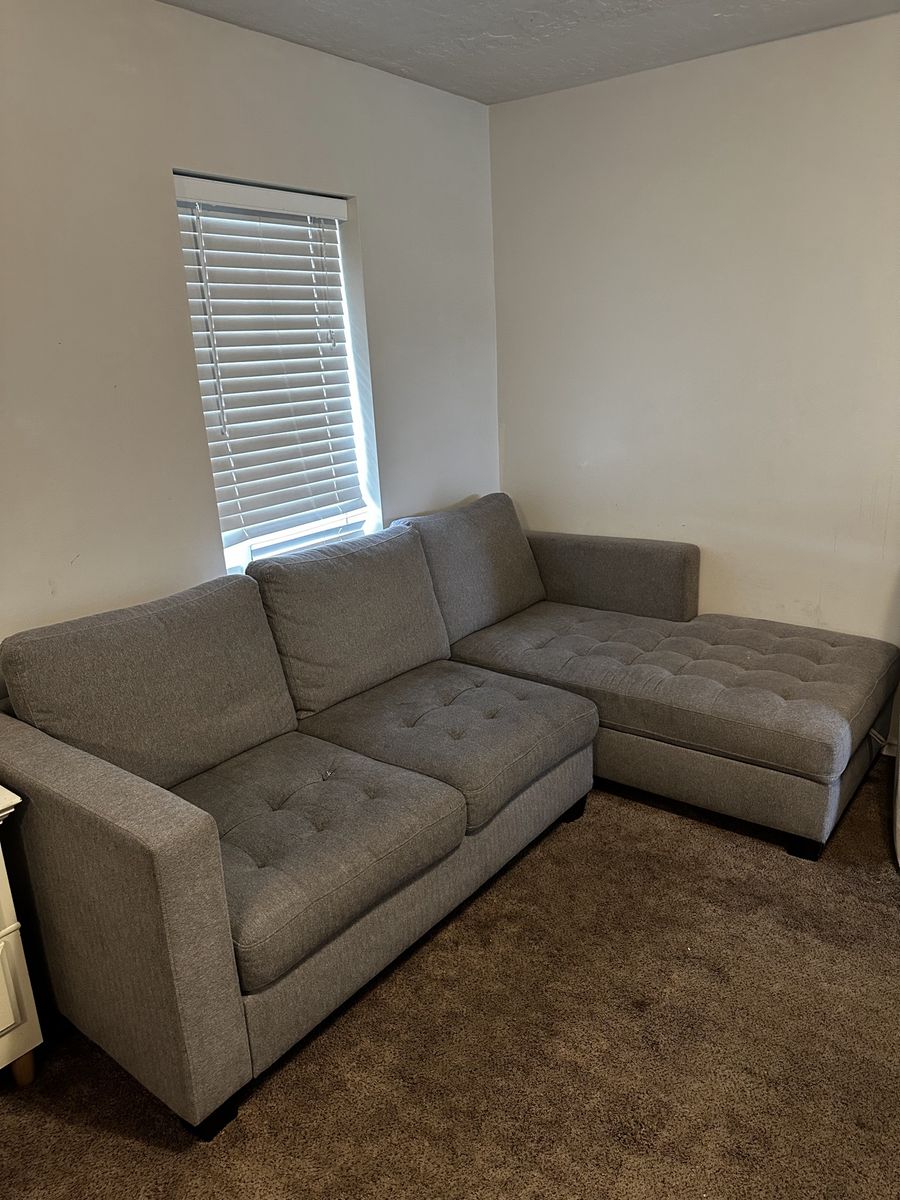 Modern Gray Fabric Sectional Sofa couch with Storage