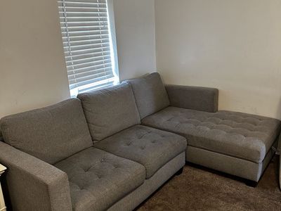 Modern Gray Fabric Sectional Sofa couch with Storage