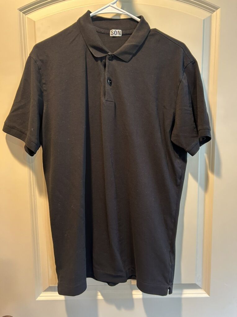 Son Of A Tailor Pique Polo Shirt Black Large