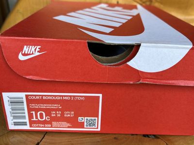 Nike Court Borough Mid 2 (TDV) Toddler Shoes - White/Purple - Size 10C