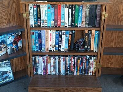 Antique typewriter projector VCR tapes Stereo Receiver Water bed