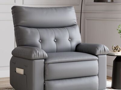 GarveeHome Oversized Rocker Recliner Chair with Massage PU Leather Large