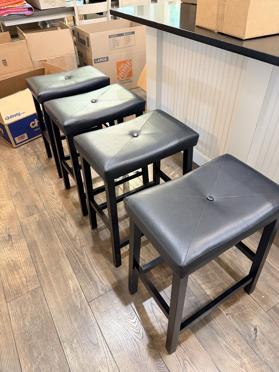 Black Bench Barstools