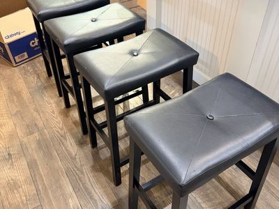 Black Bench Barstools
