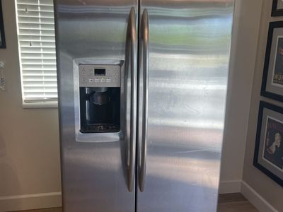 GE Profile Stainless Steel Side-by-Side Refrigerator with Ice Maker & Water Dispenser