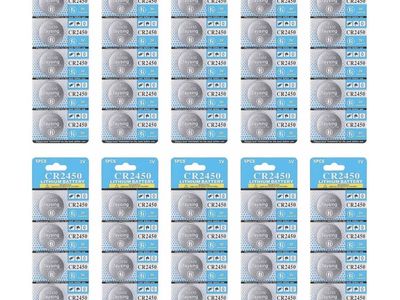 50 Pack 3V High Capacity Lithium Button Coin Cell Batteries CR2450 ECR2450