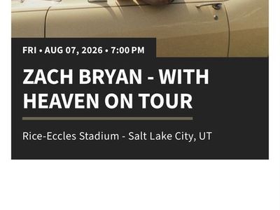 Zach Bryan Concert Tickets - Rice-Eccles Stadium - 6 Tickets, Section N23, Row 33