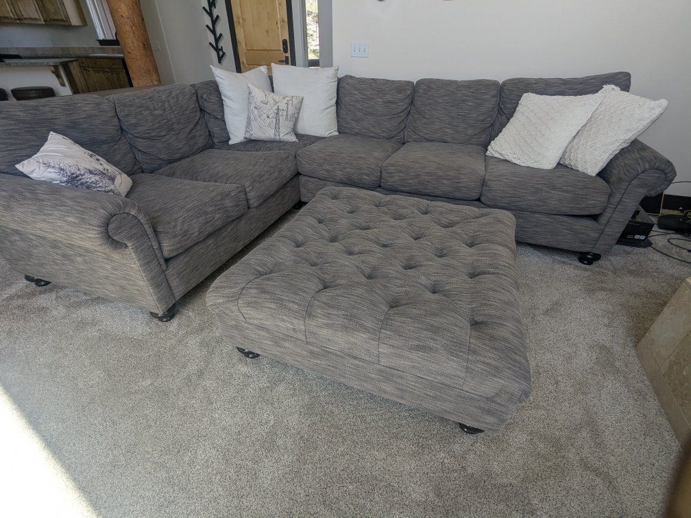 Large, deep grey sofa sectional