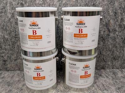 4 x SunDeck SunEpoxy400 B Clear - 1 Gallon Kit
