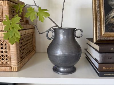 Vintage John Somers (JB) Hand-Cast Pewter Amphora-Made in Brazil