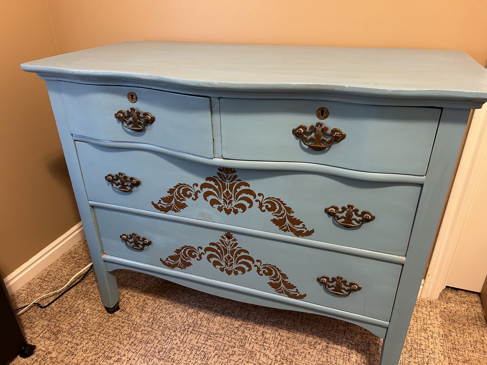 vintage wood dresser and wood buffett