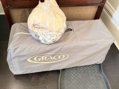 Graco Pack n Play Portable Playard - Gray/Cream, Gently Used